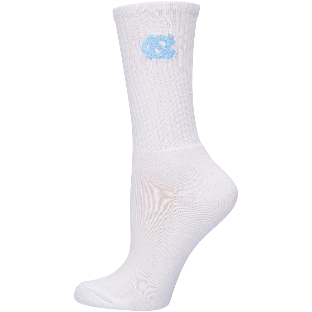 ZooZatz pour femmes, lot de 2 paires de chaussettes quart-longues, bleu marine/blanc, North Carolina Tar Heels