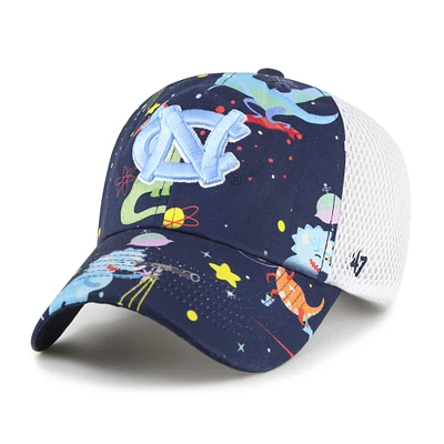 Youth '47  Navy North Carolina Tar Heels Space Dino Clean Up Adjustable Hat