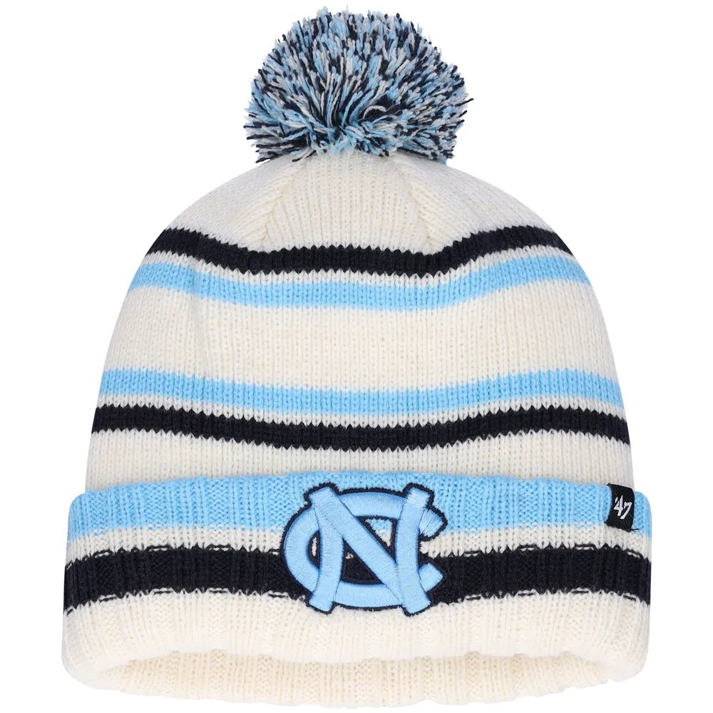 Men's '47 Carolina Blue North Tar Heels Bering Cuffed Knit Hat with Pom