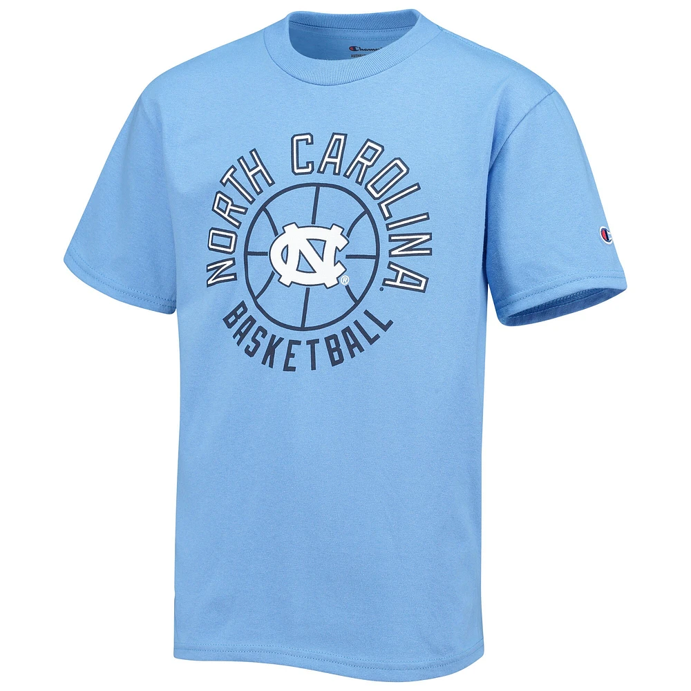 Champion de la jeunesse Carolina Blue North Tar Heels T-shirt basket-ball