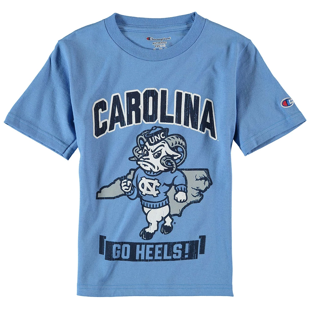 Youth Champion Carolina Blue North Tar Heels Strong Mascot T-Shirt