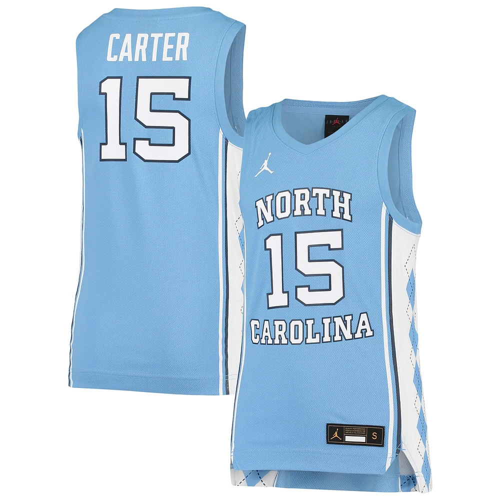 Jeune Jordan Brand Vince Carter Carolina Blue North Tar Heels Team Replica Maillot de basket-ball