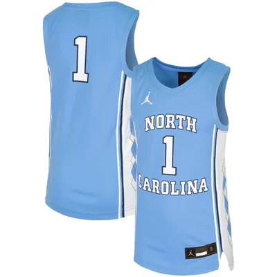 #1 North Carolina Tar Heels Jordan Youth Replica Team Basketball Jersey - Blue