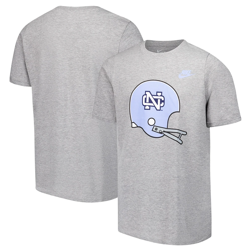 Youth Nike Heather Gray North Carolina Tar Heels Helmet T-Shirt