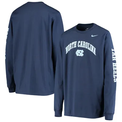 North Carolina Tar Heels Nike Youth Arch & Logo 2-Hit Long Sleeve T-Shirt - Navy