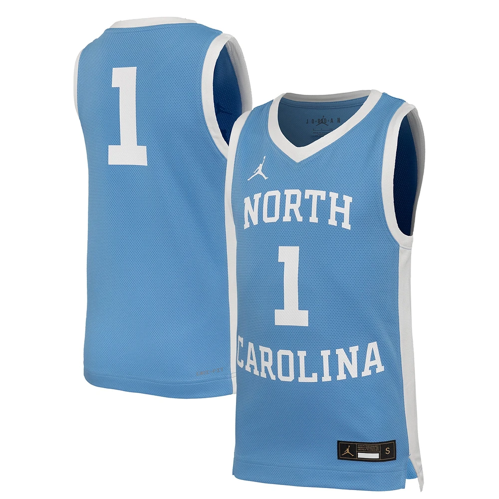 Maillot de basket-ball rétro réplique Nike #1 Carolina Blue North Tar Heels pour jeunes