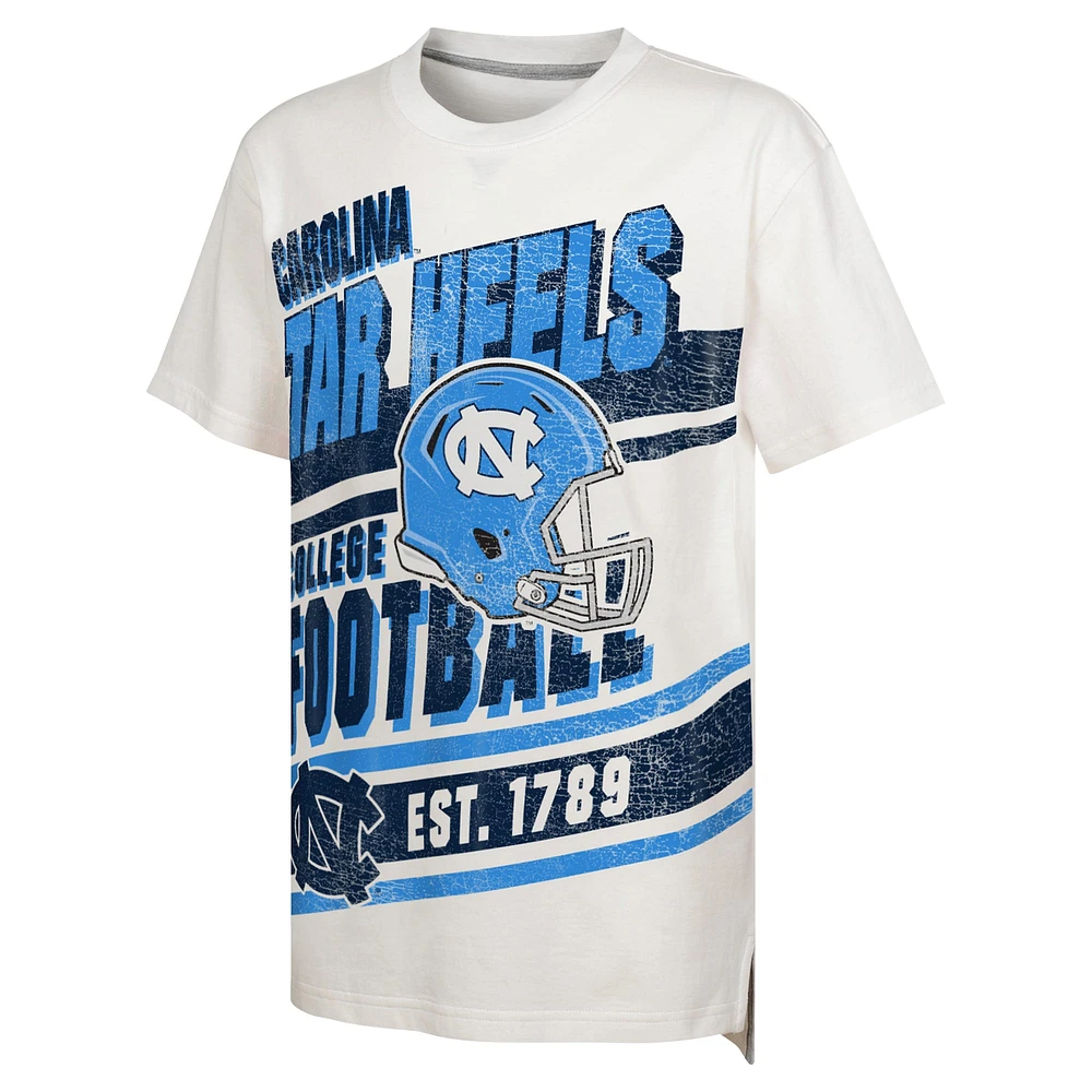 T-shirt surdimensionné blanc North Carolina Tar Heels Let's Get Loud pour jeunes