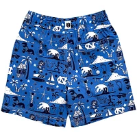 Youth Wes & Willy Carolina Blue North Tar Heels Luau Swim Trunks