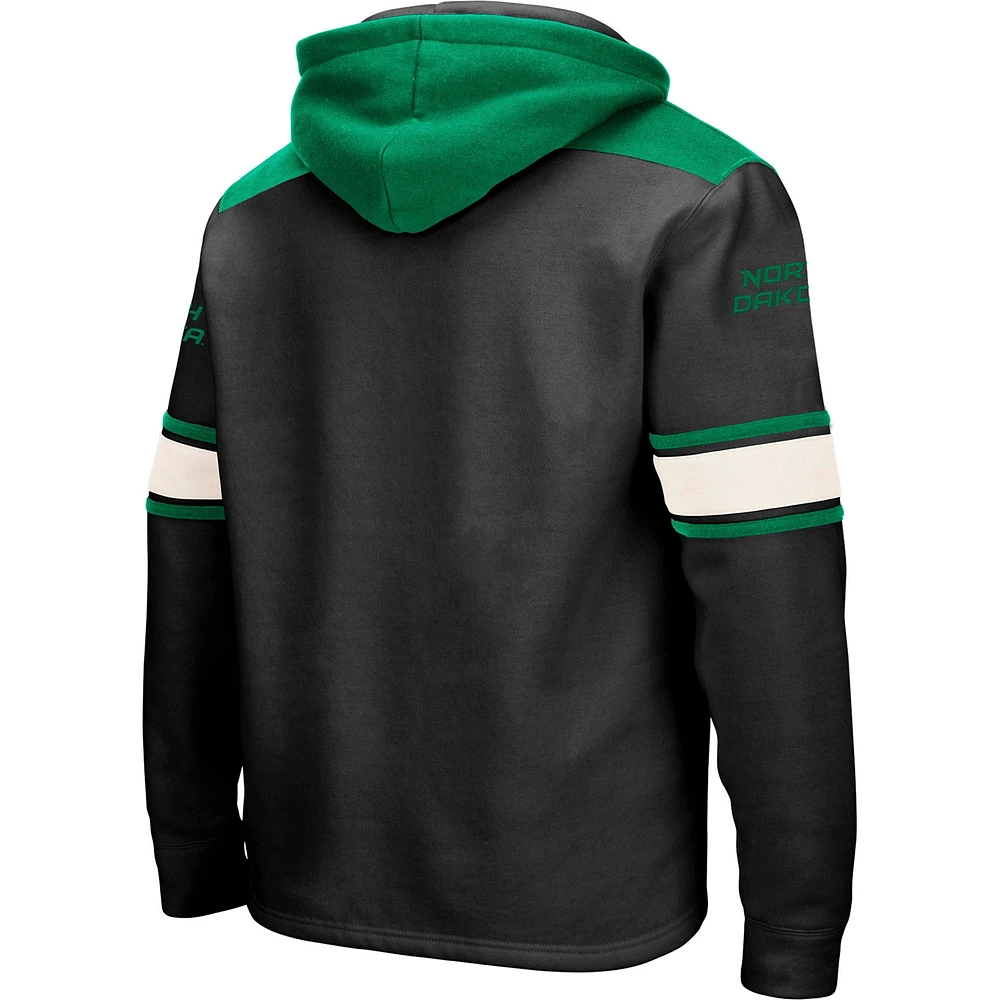 Men's Colosseum Black North Dakota 2.0 Lace-Up Pullover Hoodie