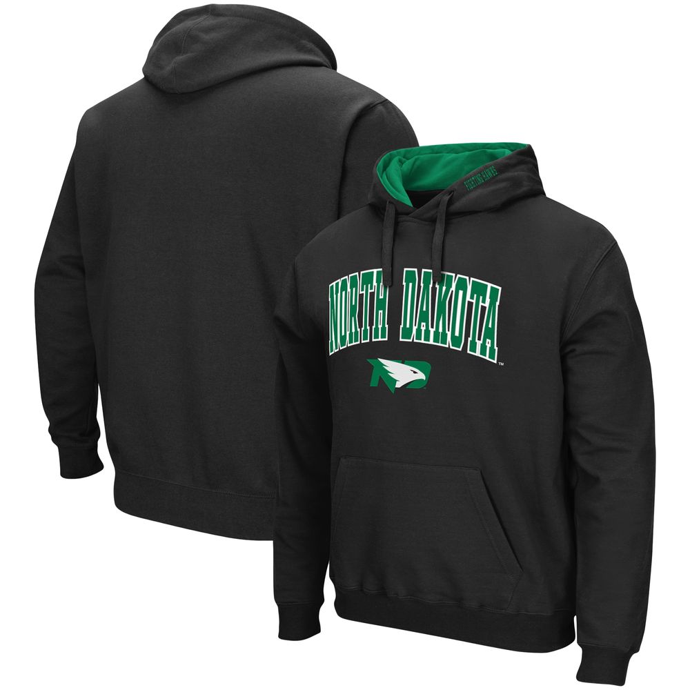 Men's Colosseum Black North Dakota Arch and Logo Pullover Hoodie