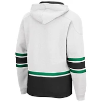 Men's Colosseum White North Dakota Lace Up 3.0 Pullover Hoodie