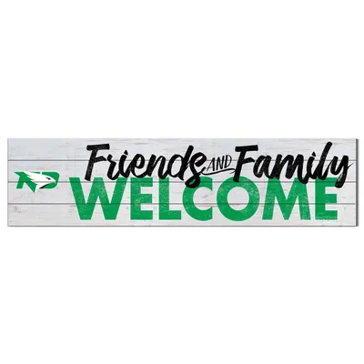 North Dakota 10'' x 40'' Friends & Family Welcome Sign - White