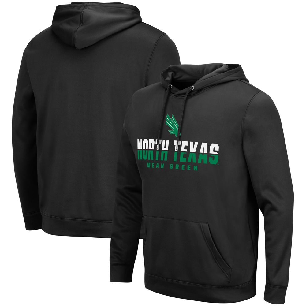 Men's Colosseum Black North Texas Mean Green Lantern Pullover Hoodie