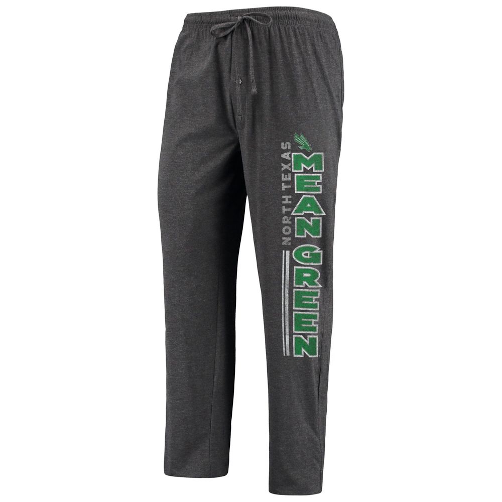 Men's Concepts Sport Heathered Charcoal/Kelly Green North Texas Mean Meter T-Shirt & Pants Sleep Set