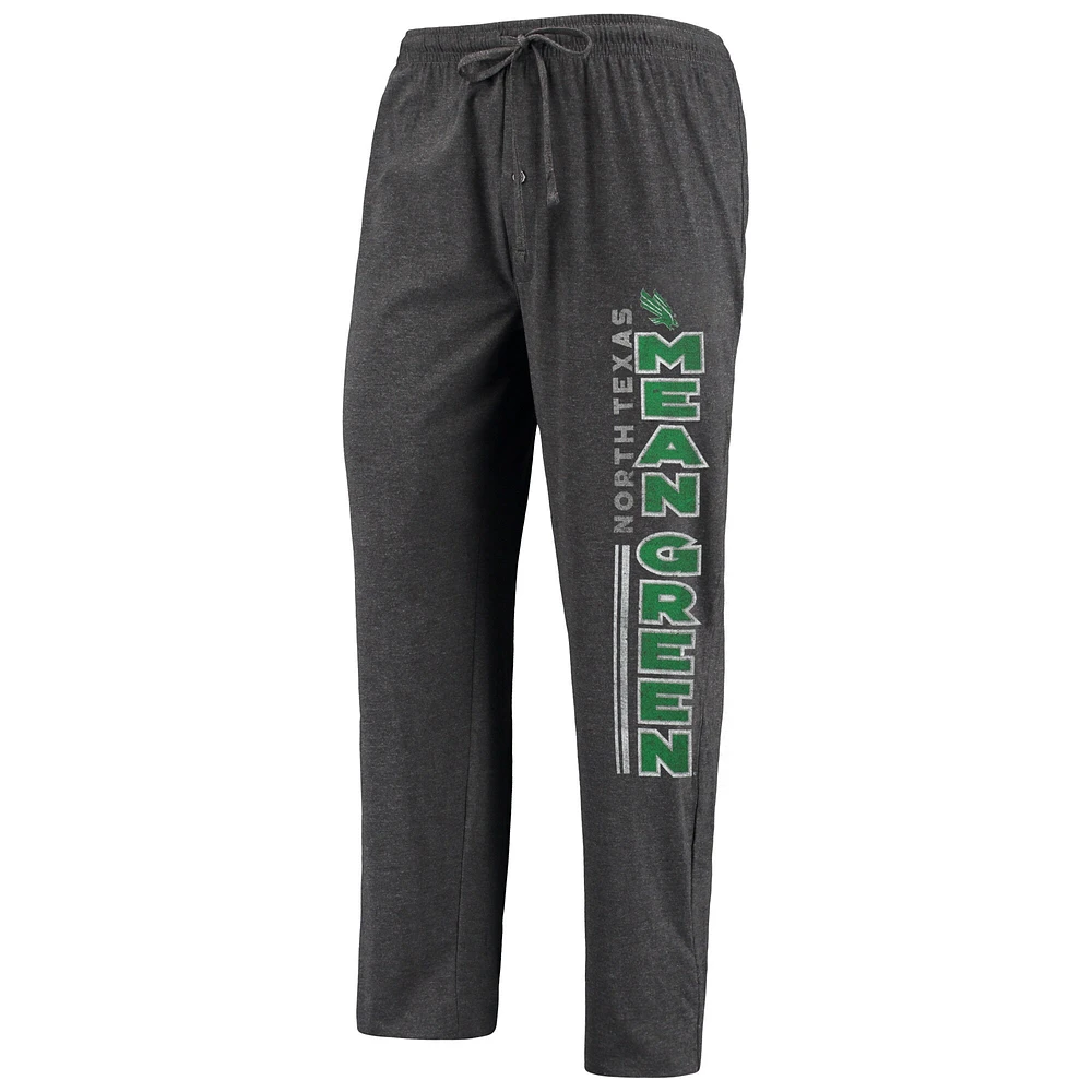 Concepts Sport Heathered Charcoal/Kelly Green North Texas Mean Meter T-shirt et pantalon Ensemble de nuit