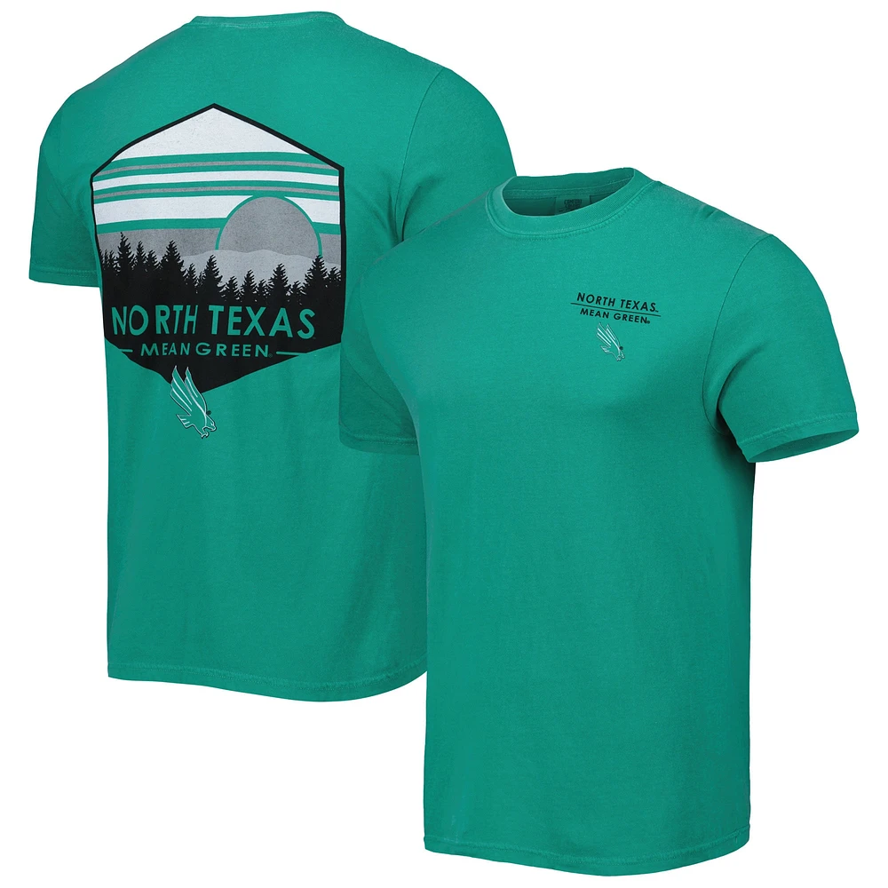 Men's Green North Texas Mean Landscape Shield T-Shirt