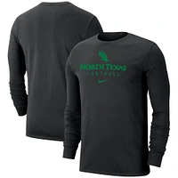 Men's Nike Black North Texas Mean Green Long Sleeve T-Shirt