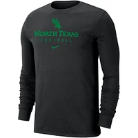 T-shirt à manches longues Nike North Texas Mean Green pour homme