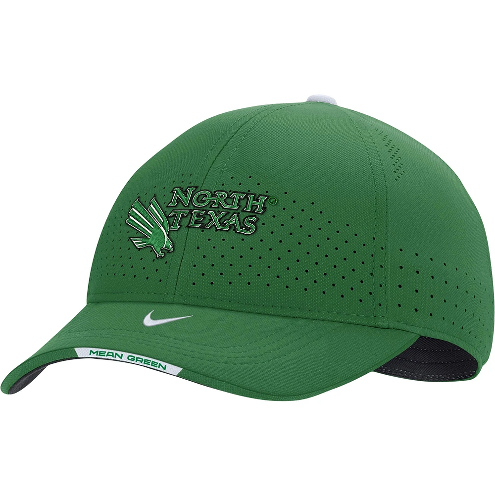 Nike Kelly Green North Texas Mean Green 2022 Sideline Classic99 Swoosh Performance Flex Casquette pour homme