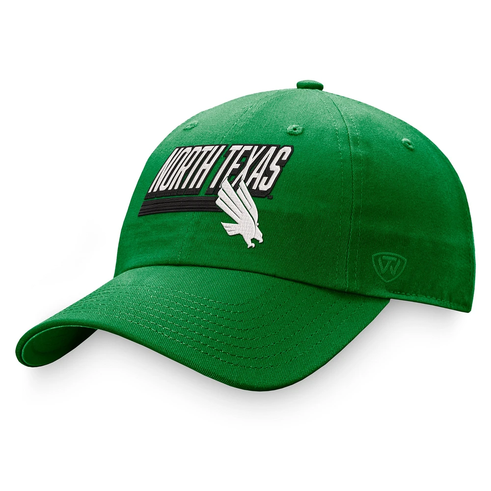 Casquette réglable Top of the World Green North Texas Mean Green Slice pour homme