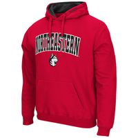 Men's Colosseum Red Northeastern Huskies Arch and Logo Pullover Hoodie