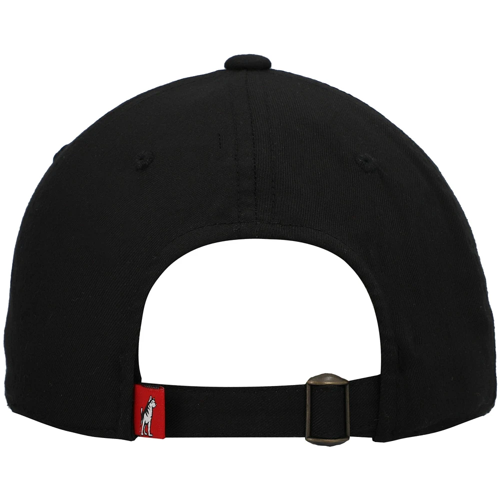Men's Top of the World Black Northeastern Huskies Primary Logo Staple Adjustable Hat