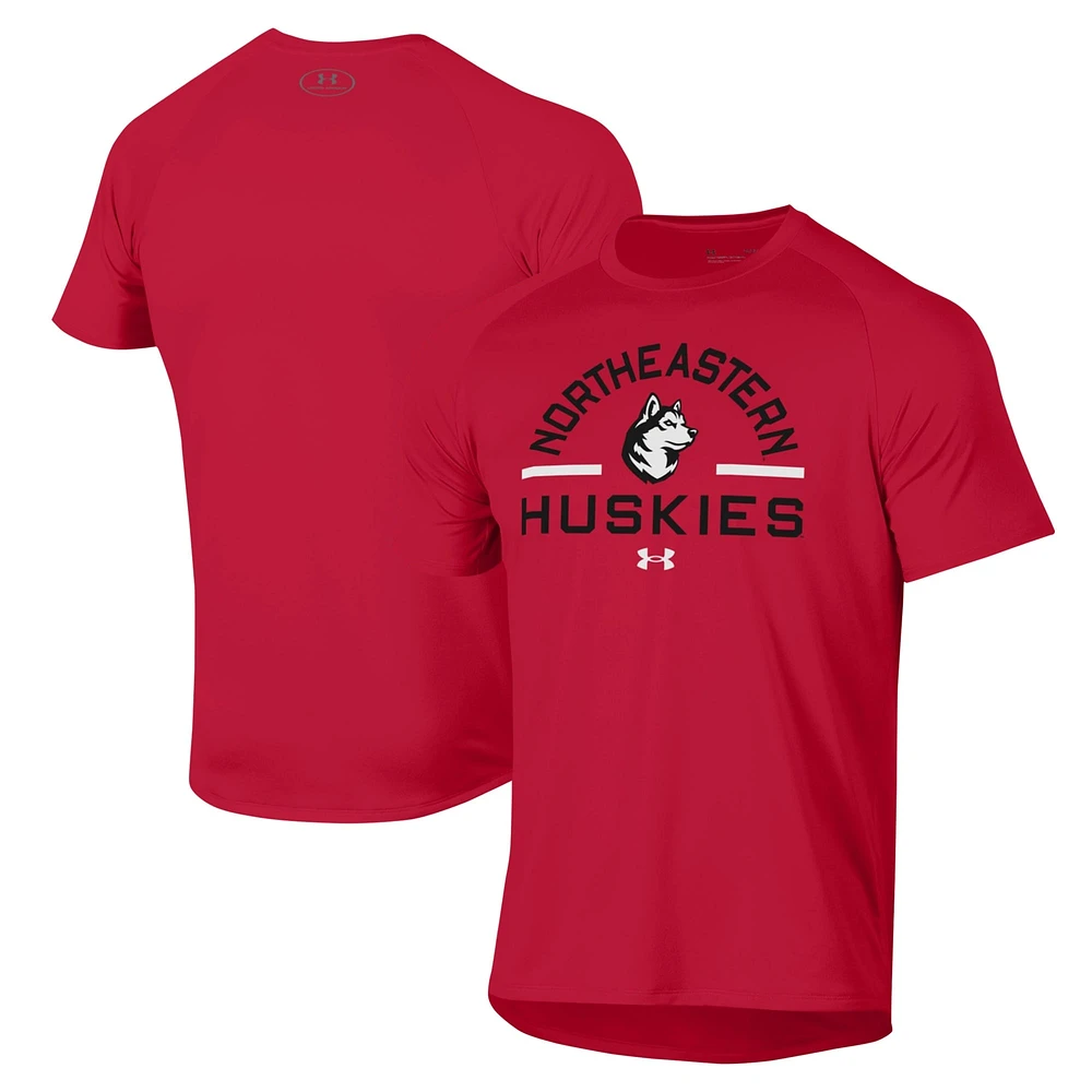 T-shirt Performance rouge Northeastern Huskies Under Armour pour hommes