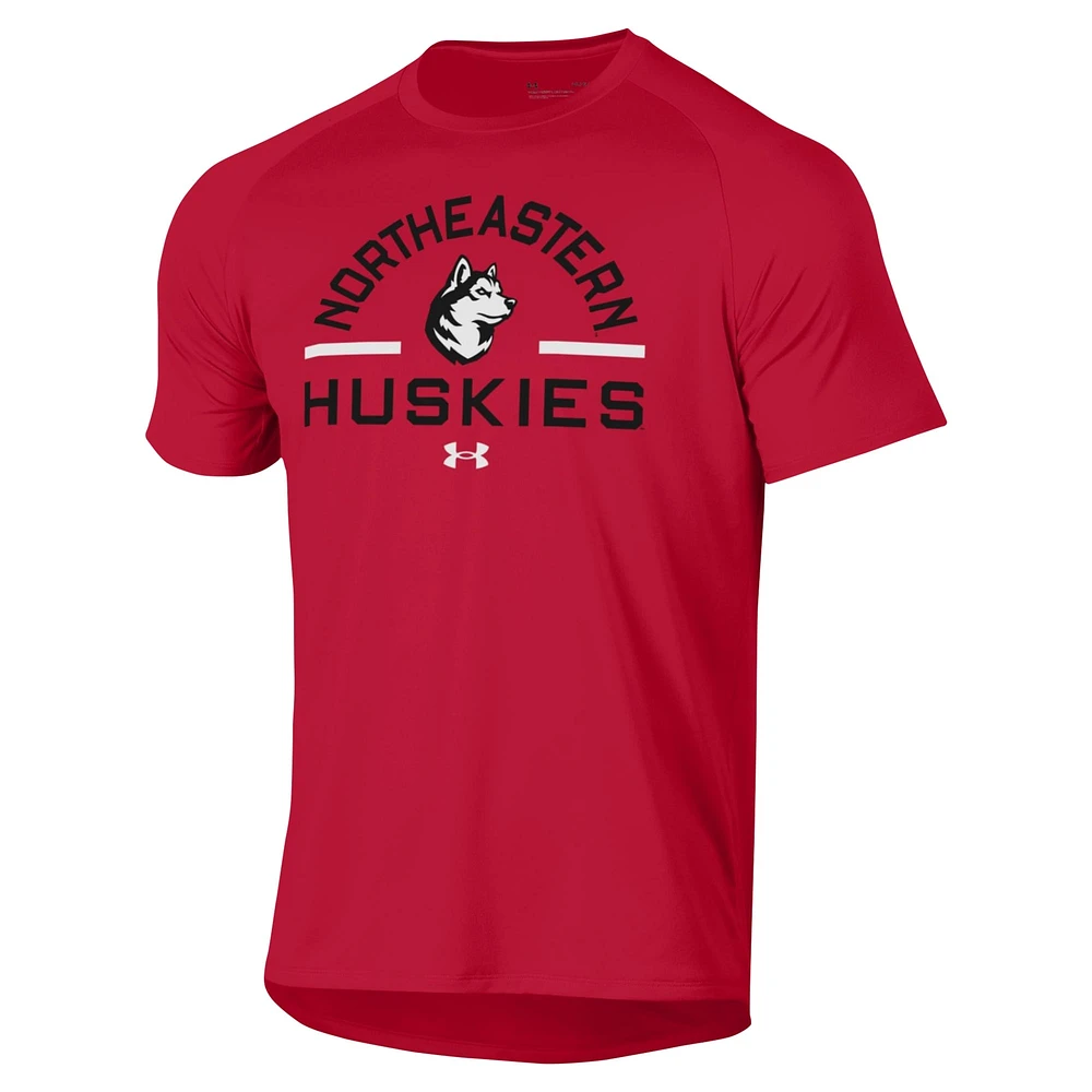 T-shirt Performance rouge Northeastern Huskies Under Armour pour hommes