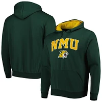 Sweat à capuche Colosseum Green Northern Michigan Wildcats Arch & Logo pour homme