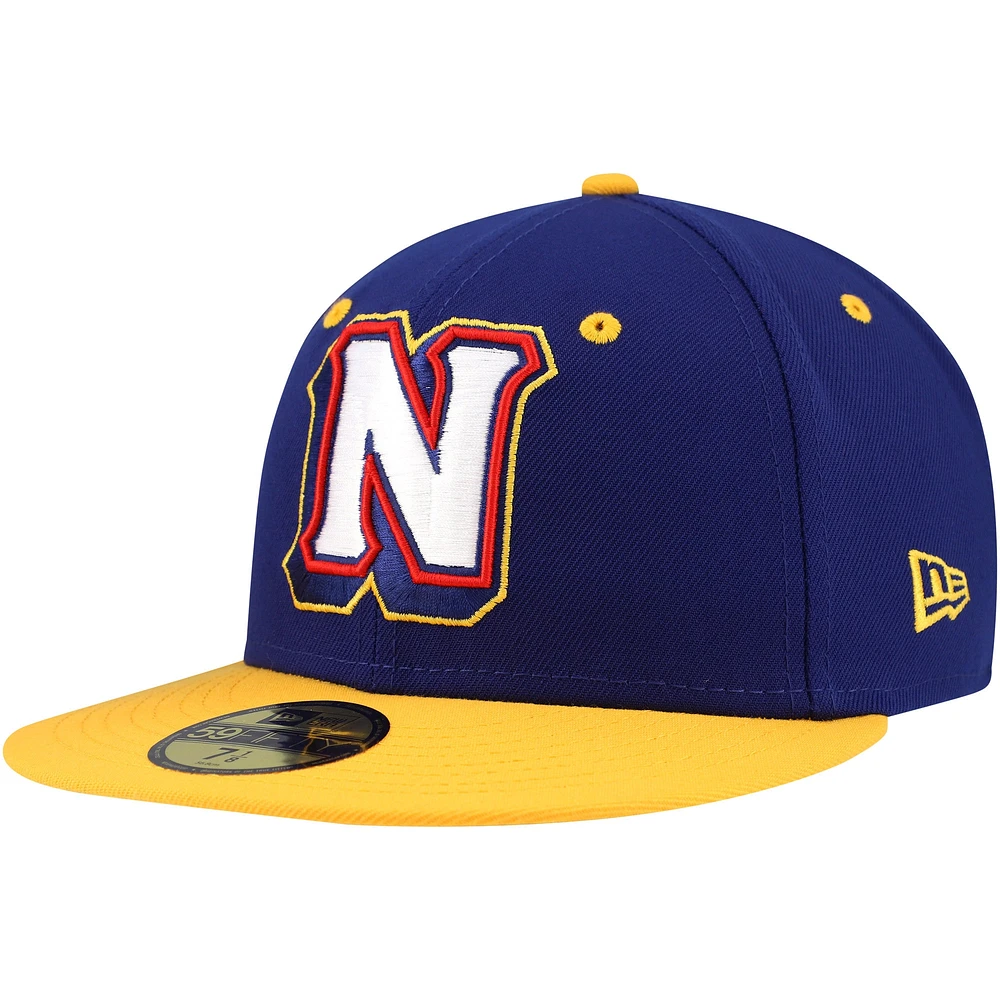 Casquette ajustée 59FIFTY New Era Royal/Jaune Northwest Arkansas Naturals Authentic Collection pour hommes