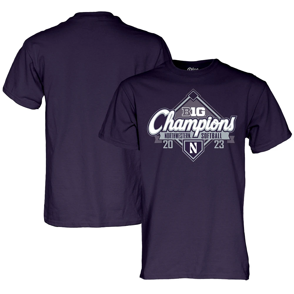 Blue 84 Purple Northwestern Wildcats 2023 Big Ten Softball Champions de la saison régulière T-shirt