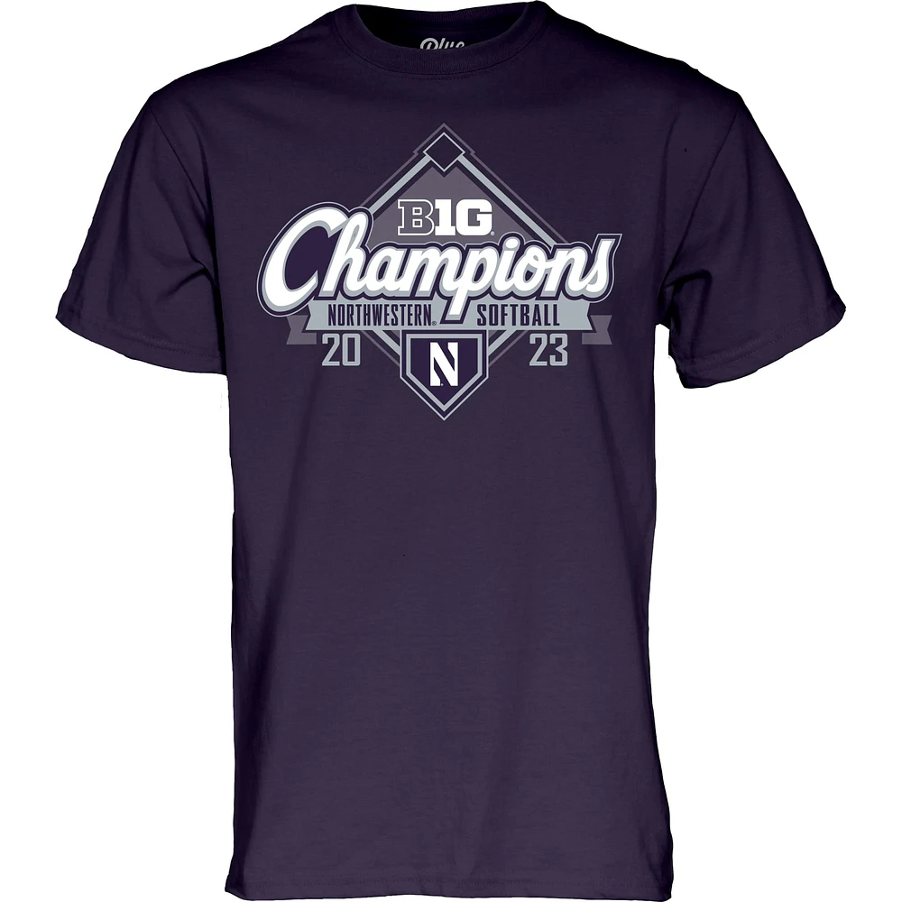 Blue 84  Purple Northwestern Wildcats 2023 Big Ten Softball Regular Season Champions T-Shirt