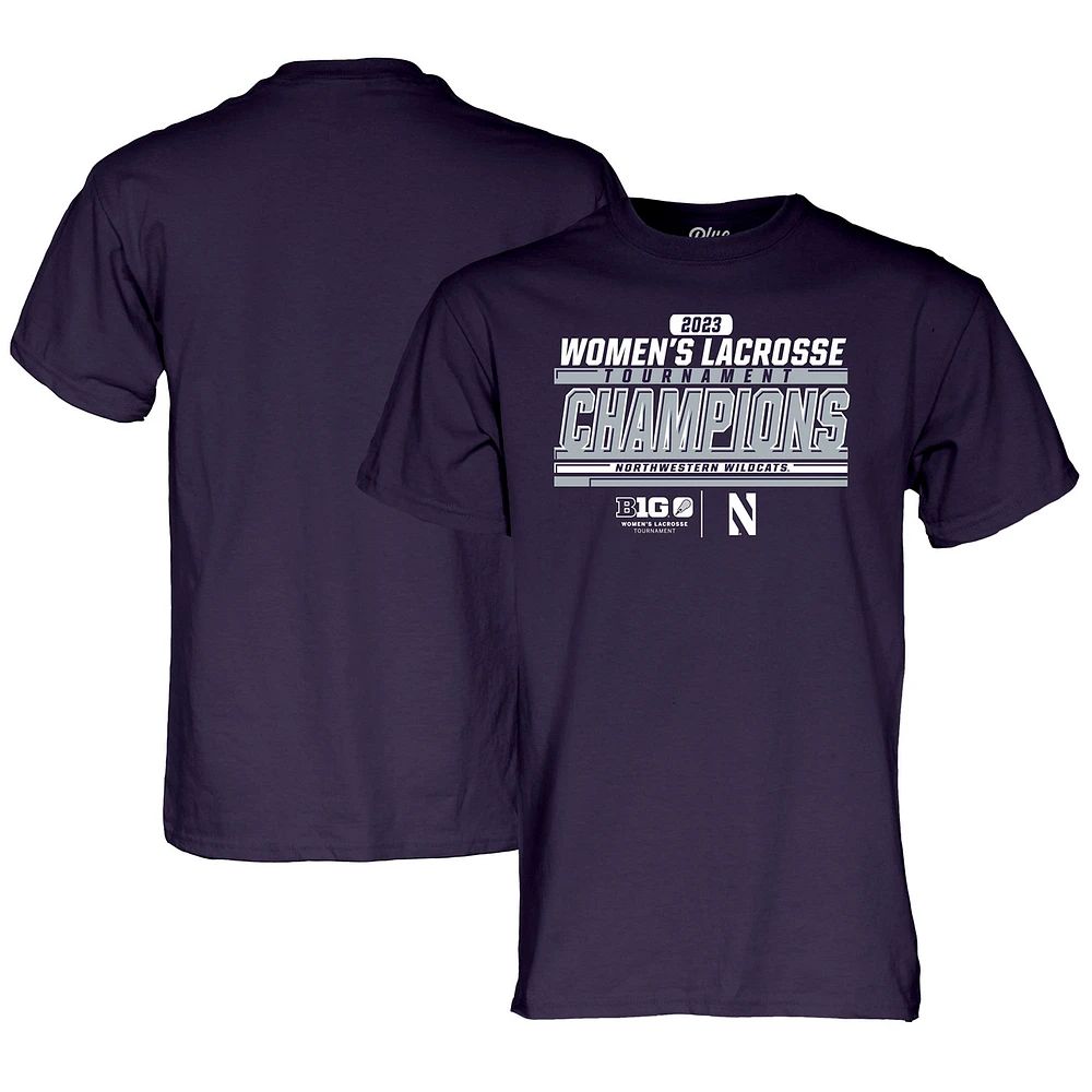 Blue 84 Purple Northwestern Wildcats 2023 Big Ten Women's Lacrosse Tournament Champions T-Shirt