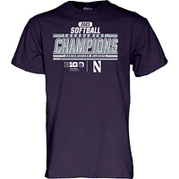 T-shirt bleu 84 violet Northwestern Wildcats 2023 NCAA Big Ten Softball Conference Tournament Champions Locker Room