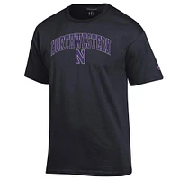 T-shirt noir Champion Northwestern Wildcats avec logo arqué pour homme