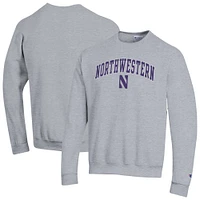 Sweat-shirt à capuche avec logo Arch Over Champion Heather Grey Northwestern Wildcats pour homme