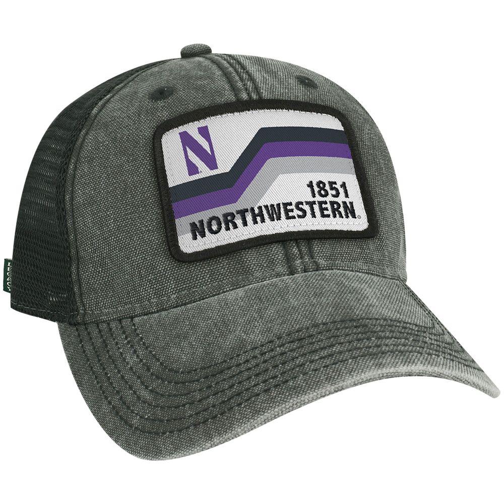 Men's Black Northwestern Wildcats Sun & Bars Dashboard Trucker Snapback Hat