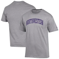 Men's Champion  Heather Gray Northwestern Wildcats Basic Arch T-Shirt