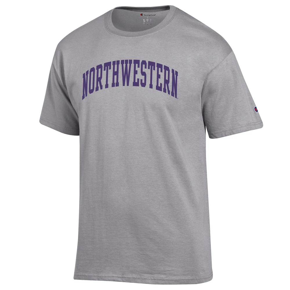 Men's Champion  Heather Gray Northwestern Wildcats Basic Arch T-Shirt