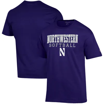 Northwestern Wildcats Champion Softball Stack T-Shirt - Purple