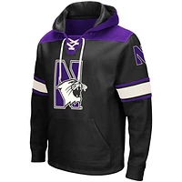 Men's Colosseum Black Northwestern Wildcats 2.0 Lace-Up Pullover Hoodie