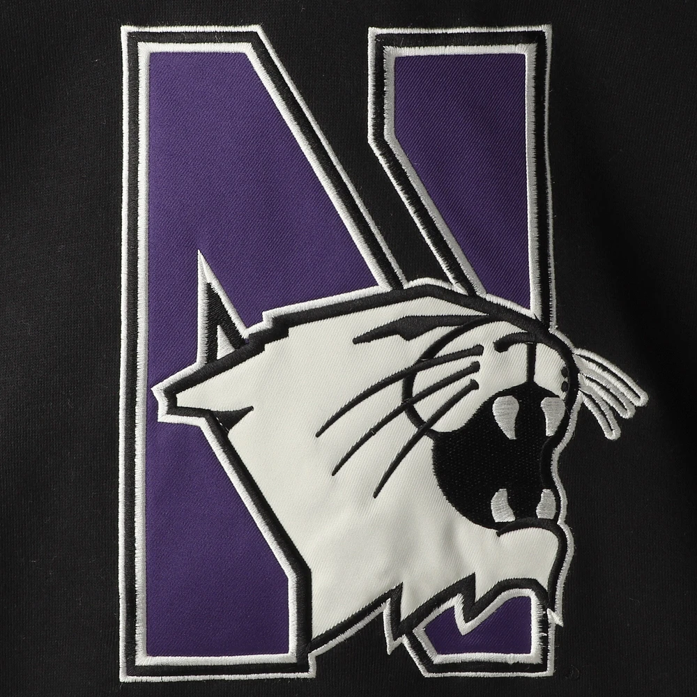 Sweat à capuche lacets Colosseum noir Northwestern Wildcats 2.0 pour hommes