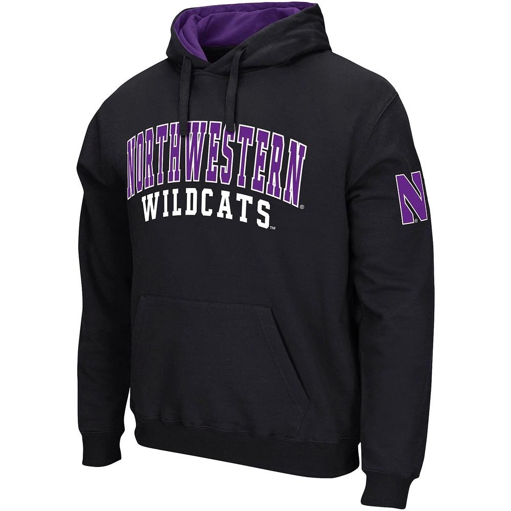 Men's Colosseum Black Northwestern Wildcats Double Arch Pullover Hoodie