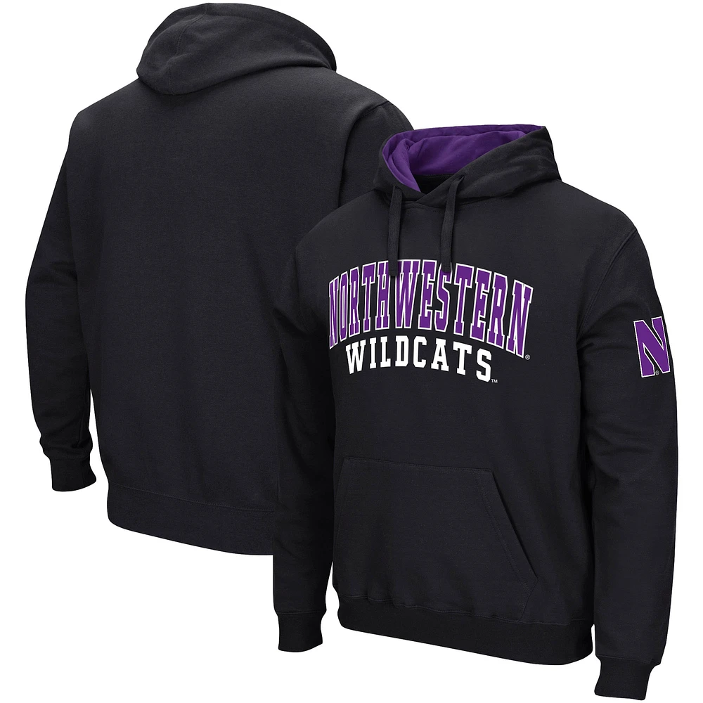 Men's Colosseum Black Northwestern Wildcats Double Arch Pullover Hoodie