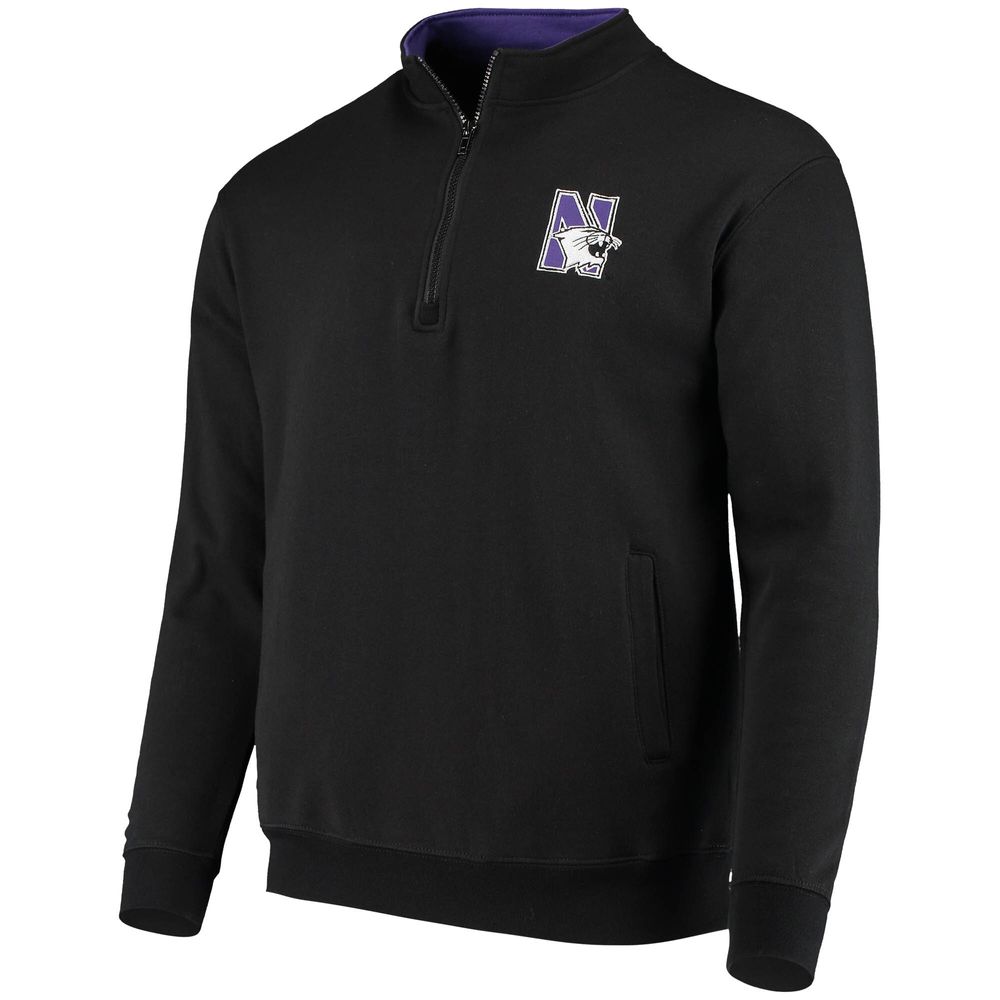 Men's Colosseum Black Northwestern Wildcats Tortugas Logo Quarter-Zip Jacket