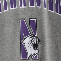 Men's Colosseum Heather Gray Northwestern Wildcats Arch & Logo Crew Neck Sweatshirt