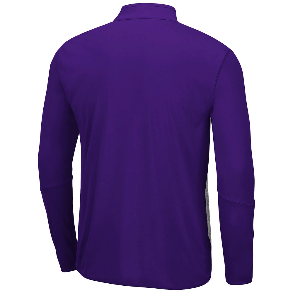 Veste Colosseum pour homme gris chiné/violet Northwestern Wildcats Prospect Quarter-Zip