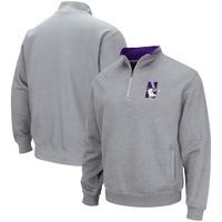 Men's Colosseum Heathered Gray Northwestern Wildcats Tortugas Team Logo Quarter-Zip Jacket