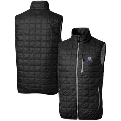 Northwestern Wildcats Cutter & Buck Team Logo Big Tall Rainier PrimaLoft Eco Insulated Full-Zip Puffer Vest - Black