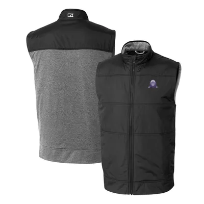 Northwestern Wildcats Cutter & Buck Vault Stealth Hybrid Quilted Full-Zip Windbreaker Vest